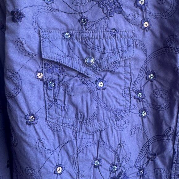 Ariat Long Sleeve Snap Button Front Embroidery Floral Shirt Women's Size L - Picture 7 of 10